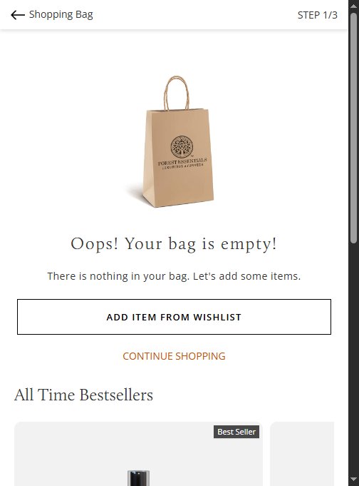 Forest Essentials — Empty Cart State