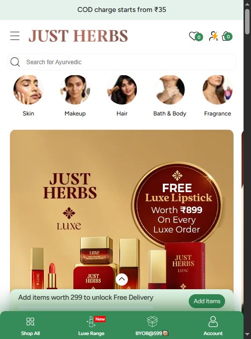 Just Herbs — Modern Ayurveda Brand