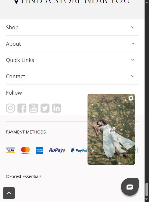 Forest Essentials — Footer (No chat)