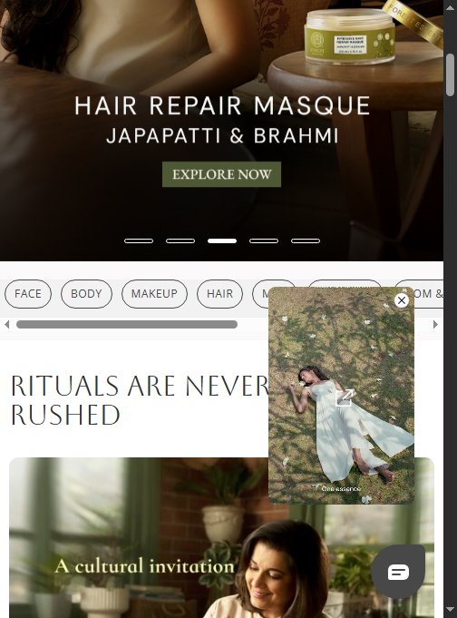 Forest Essentials — Homepage Mid-scroll